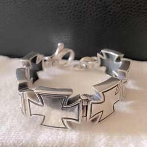 Mens Chunky Sterling Silver Celtic Link Bracelet